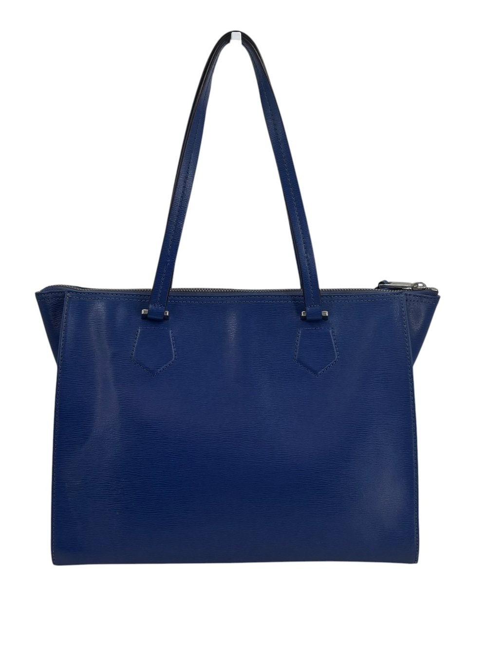 Ralph Lauren Blue Saffiano Leather Tote Shoulder Bag Vintage - Picture 4 of 10
